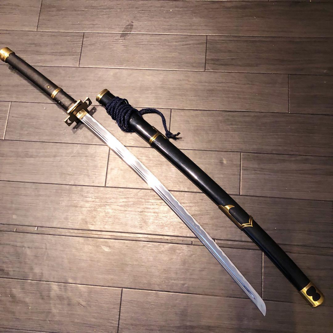 模造刀 刀 雪走 二代鬼徹 虎徹 金鍔黒漆拵え ワンピース - メルカリ