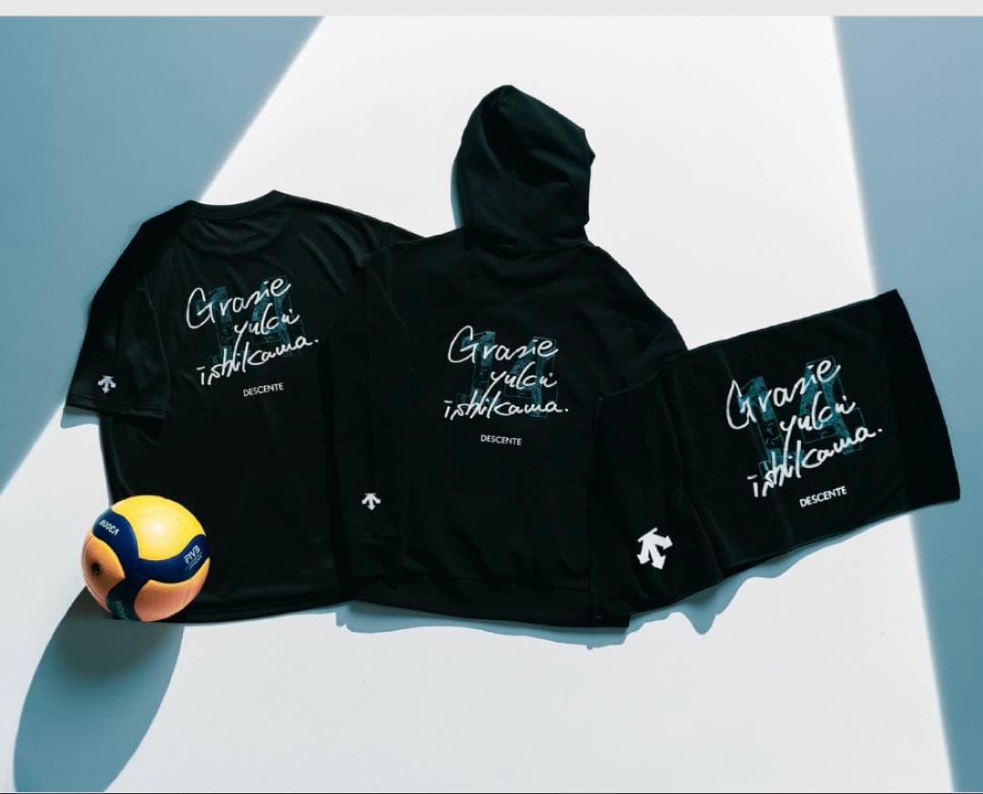 3点セット】石川祐希 デサントコラボ スウェット、Tシャツ、タオル