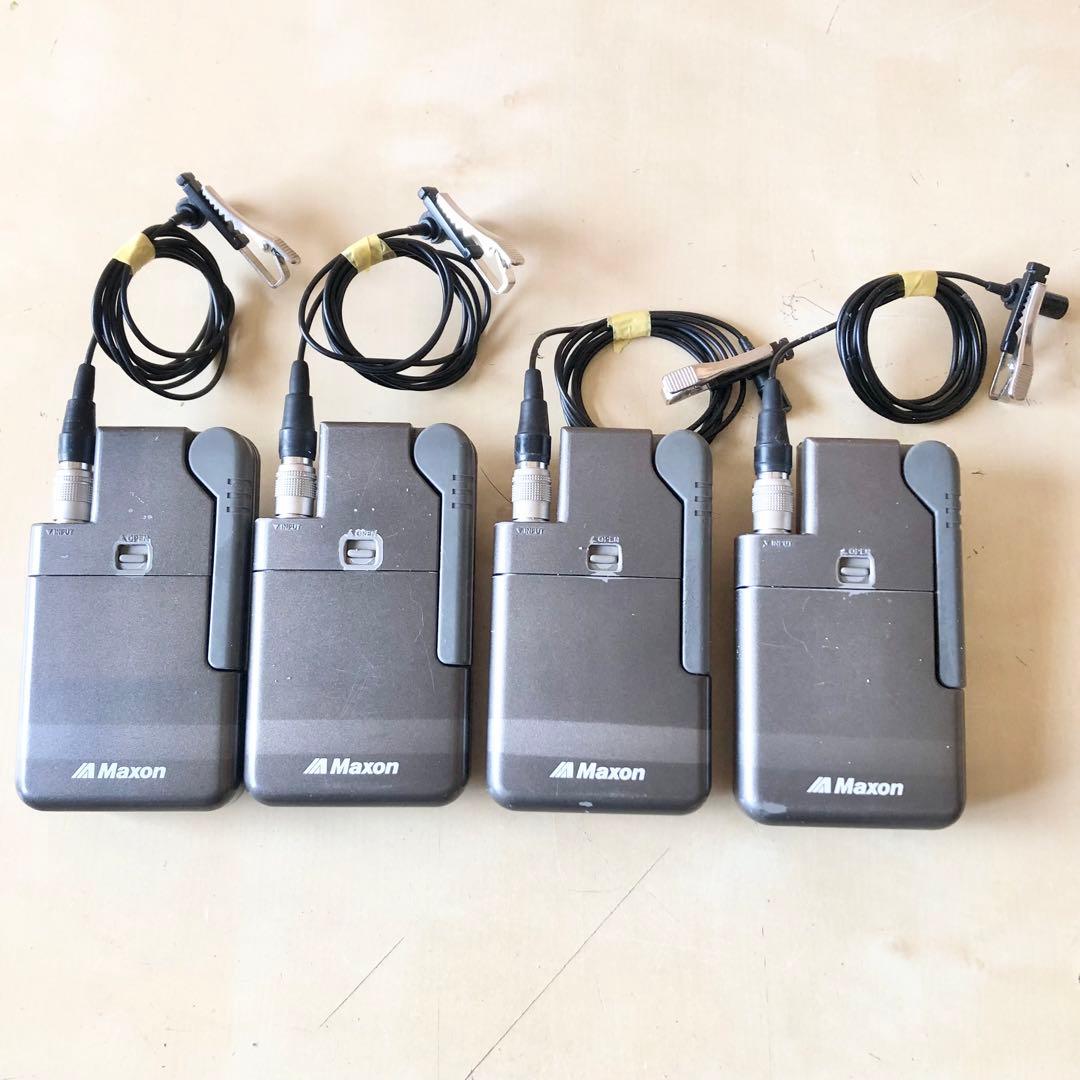 Maxon T8B ワイヤレストランスミッター ピンマイク付 4台セット 2.4GHz帯ワイヤレスヘッドセットマイク（HS70） トランスミッター付の