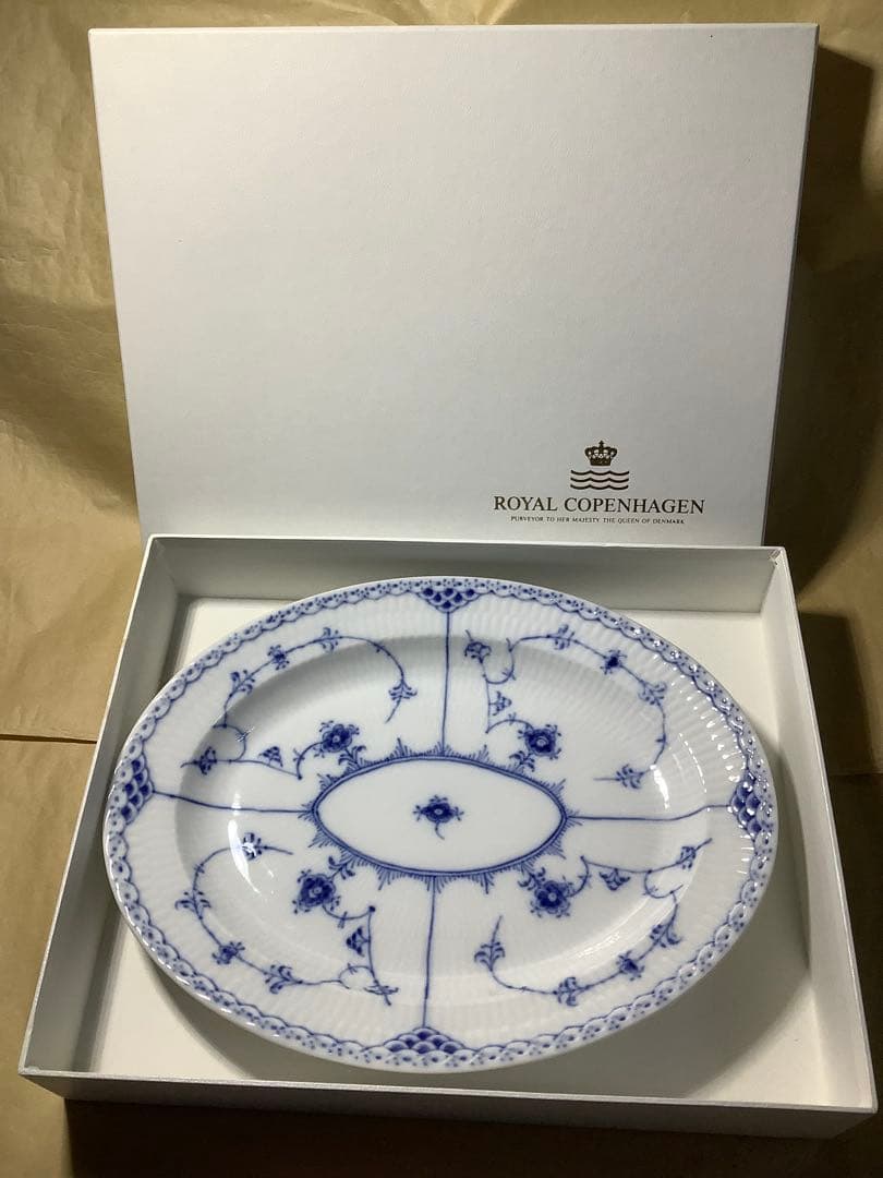 ロイヤルコペンハーゲン　ブルーフルーテッド ハーフレース(楕円30cm 中古品) 楽天市場】【ロイヤル コペンハーゲン】ブルー フルーテッド ハーフ
