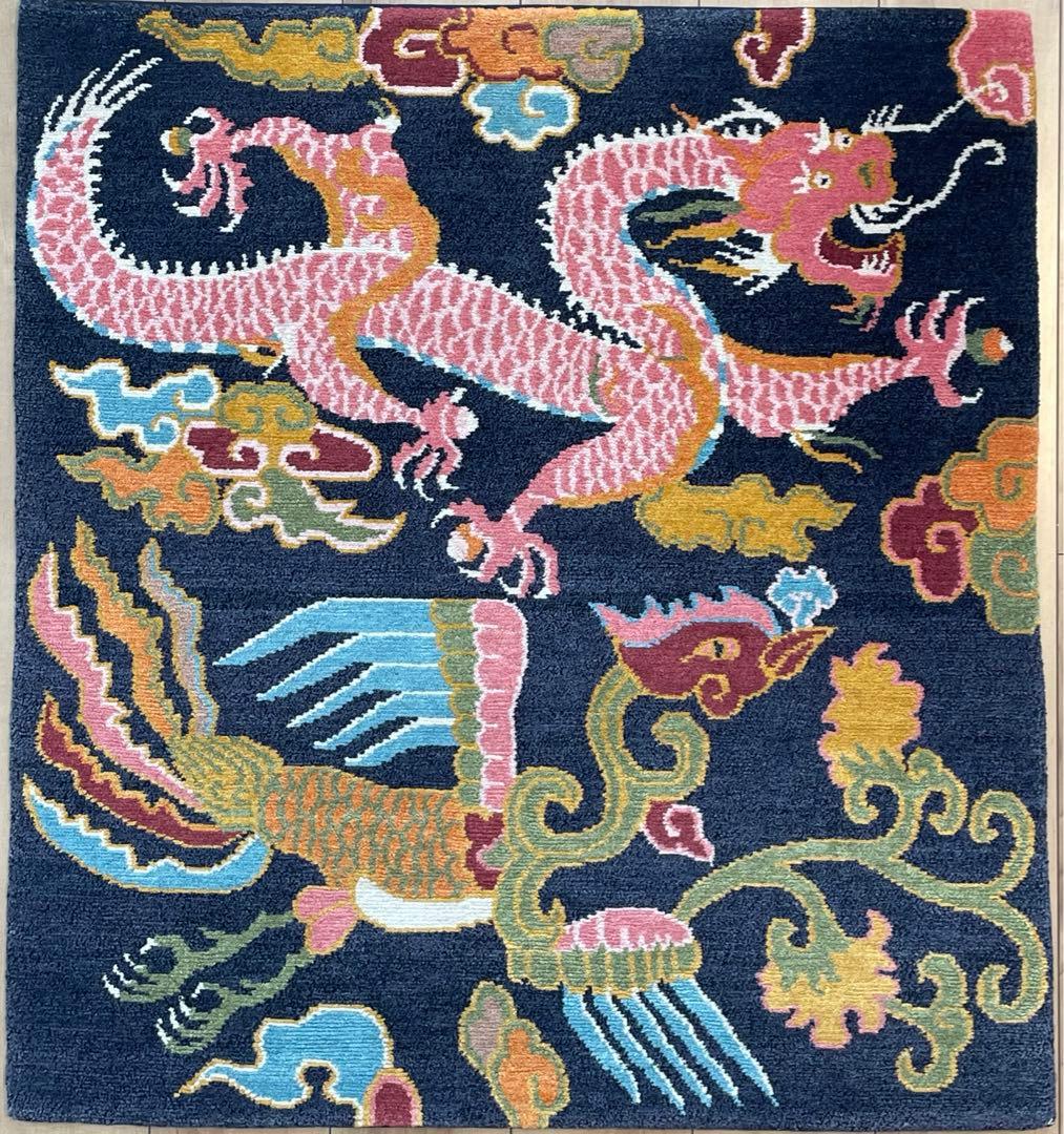 龍と鳳凰　カガマ　norbu lingka ノルブリンカ　チベット絨毯　ドラゴン 龍と鳳凰 カガマ norbu lingka ノルブリンカ チベット絨毯 ドラゴン 龍