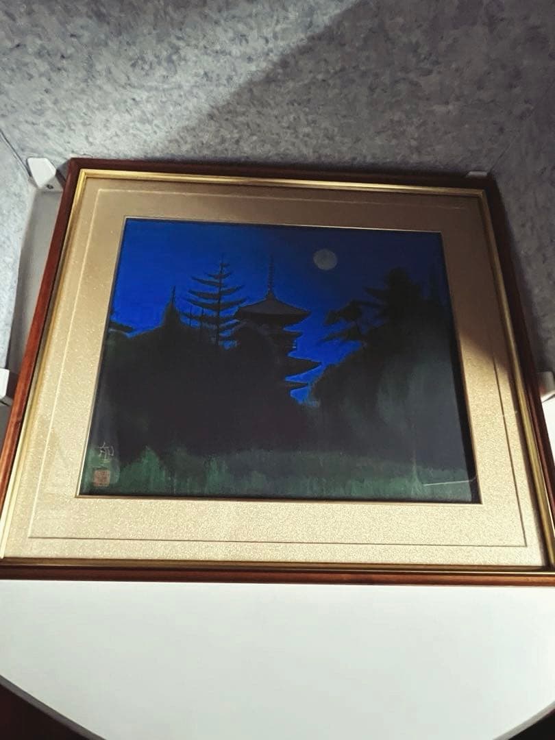 平山郁夫　「薬師寺の夜」 岩絵具　複製画　共同印刷 平山郁夫 「薬師寺の夜」 岩絵具 複製画 共同印刷 | 激安通販のイー
