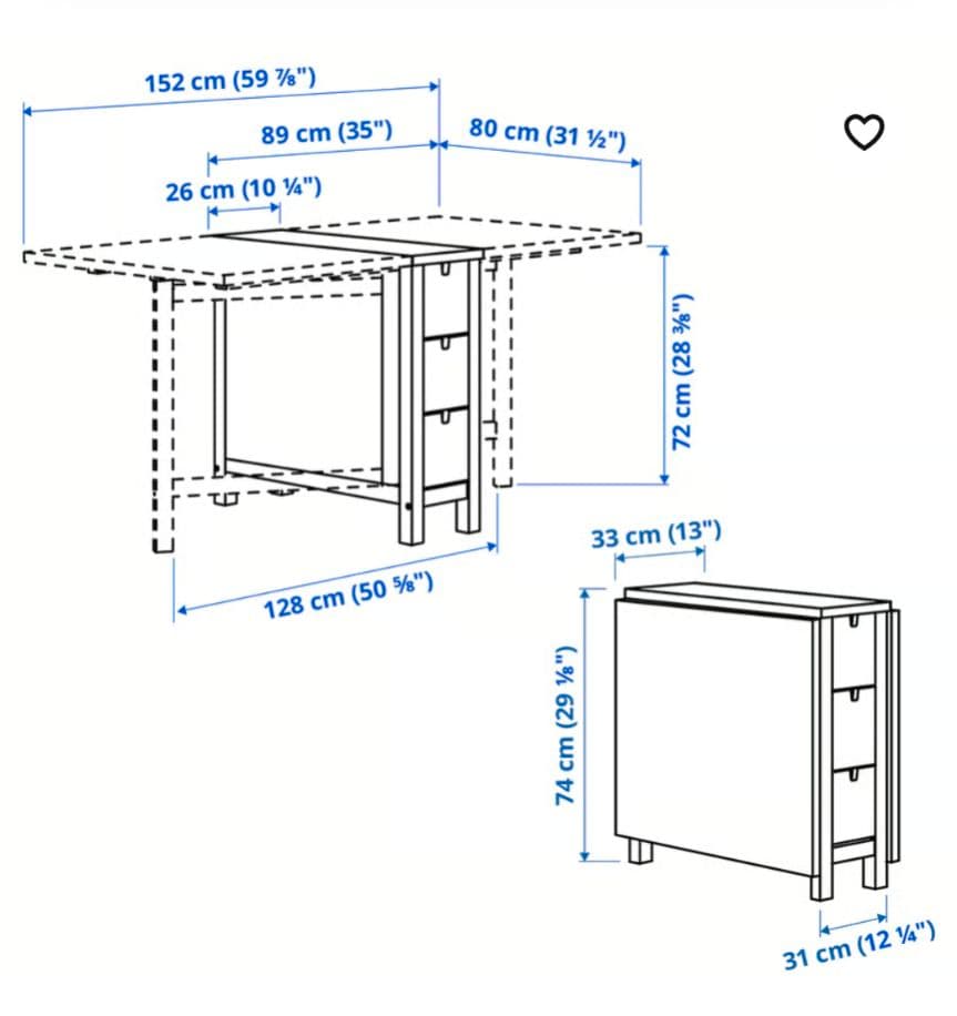 《送料込》IKEA ノールデン 折りたためデスク ダイニング 作業台コンパクト机