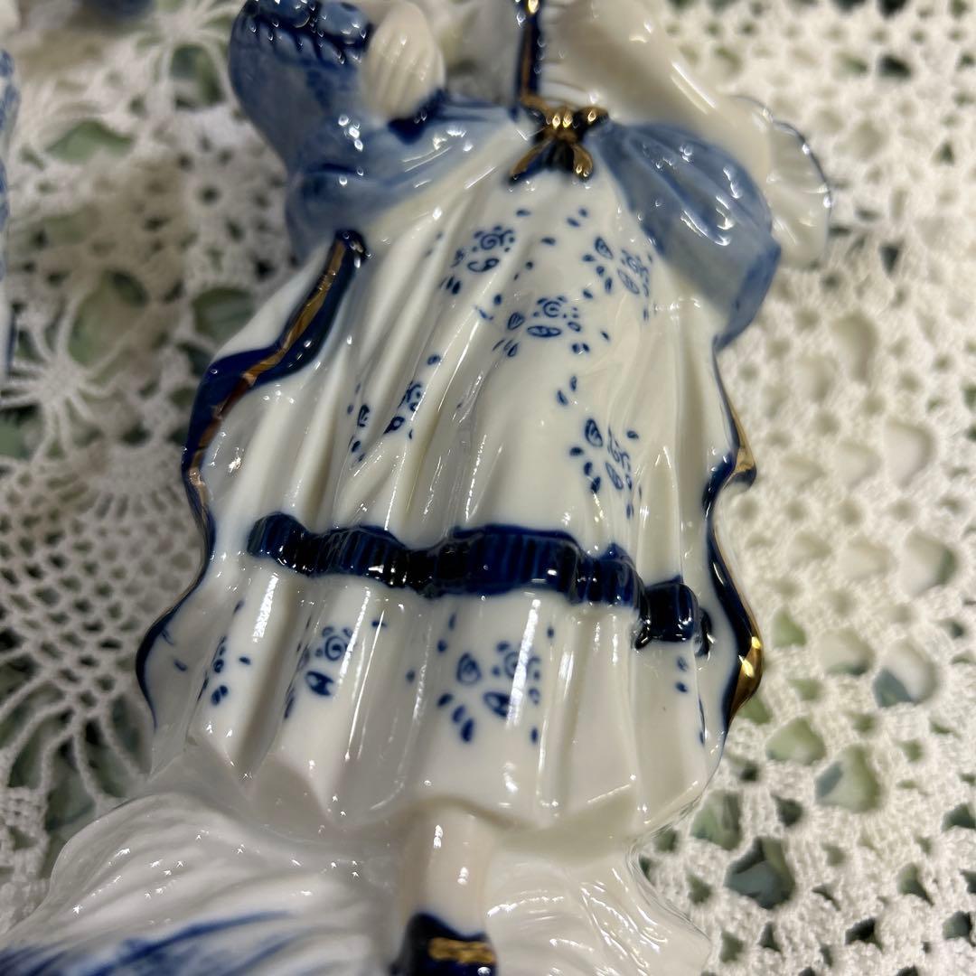 ☆ 新品 アンティーク 貴婦人 貴公子 陶器 人形 ペアドール