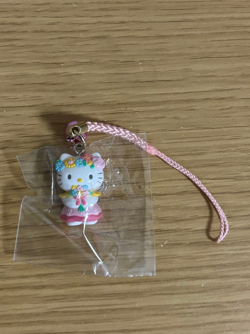サンリオ　ハローキティ　根付　ストラップ　お花屋さん　限定　2003 #12 レア 未使用品 北海道限定 フラワーアイランド ストラップ 根付け ご