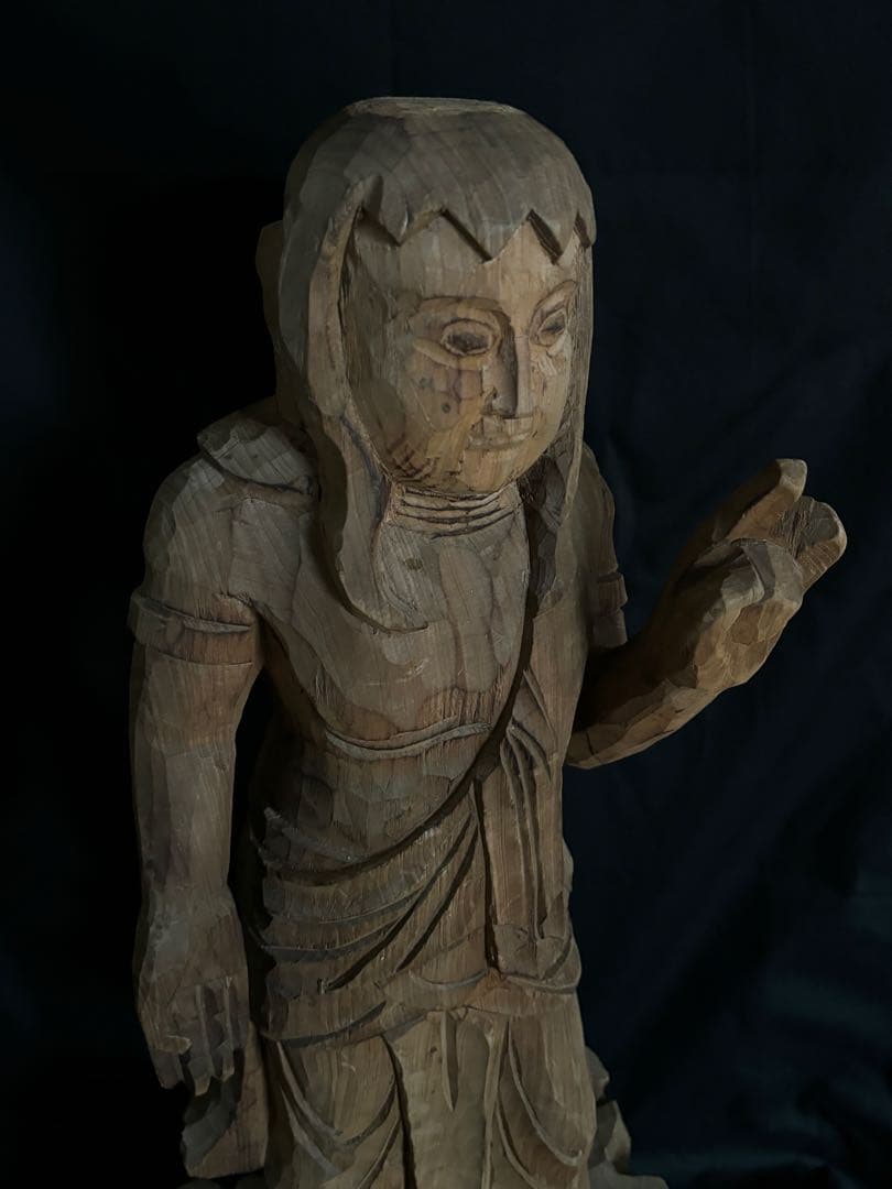 木彫 時代 仏像 70cm 菩薩立像 観音立像 仏教美術 木製 聖徳太子の通販