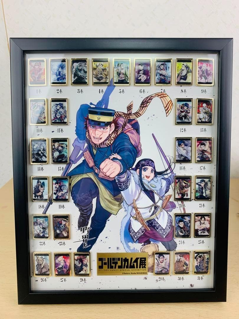 ゴールデンカムイ展 全巻 ピンズ セット ゴールデンカムイ 額装付き