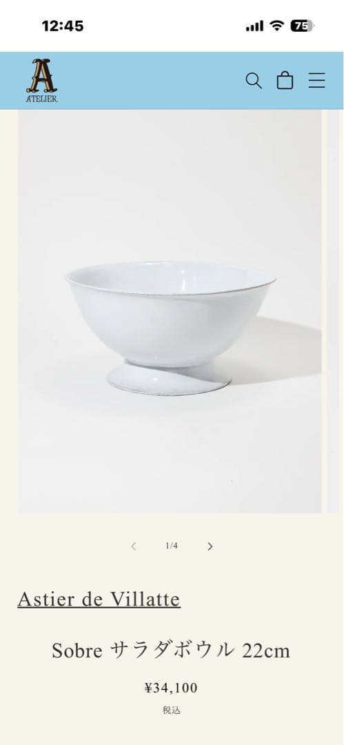 Astier de villatte Sobreサラダボウル22cm底部に傷あり - メルカリ