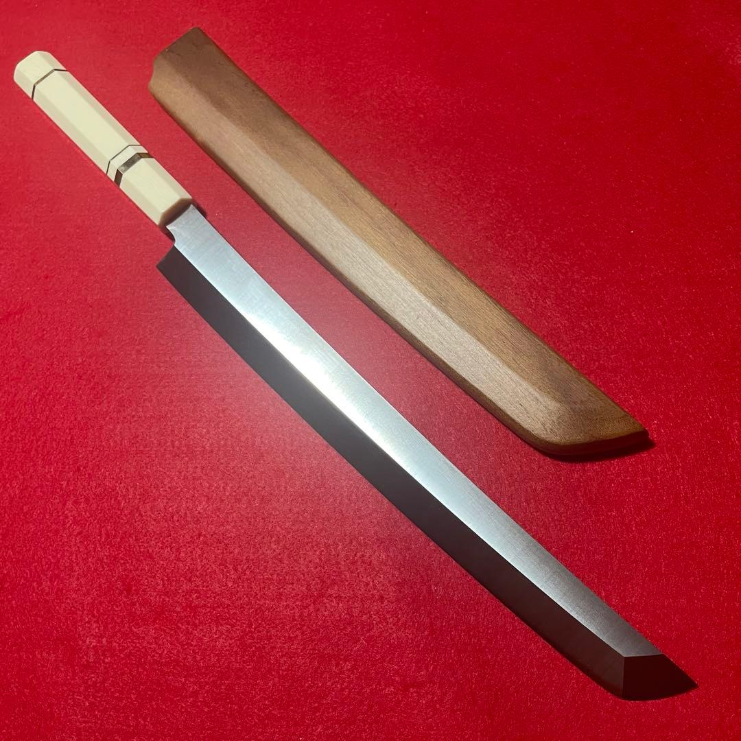 先丸柳刃 本焼 八角柄 人工象牙