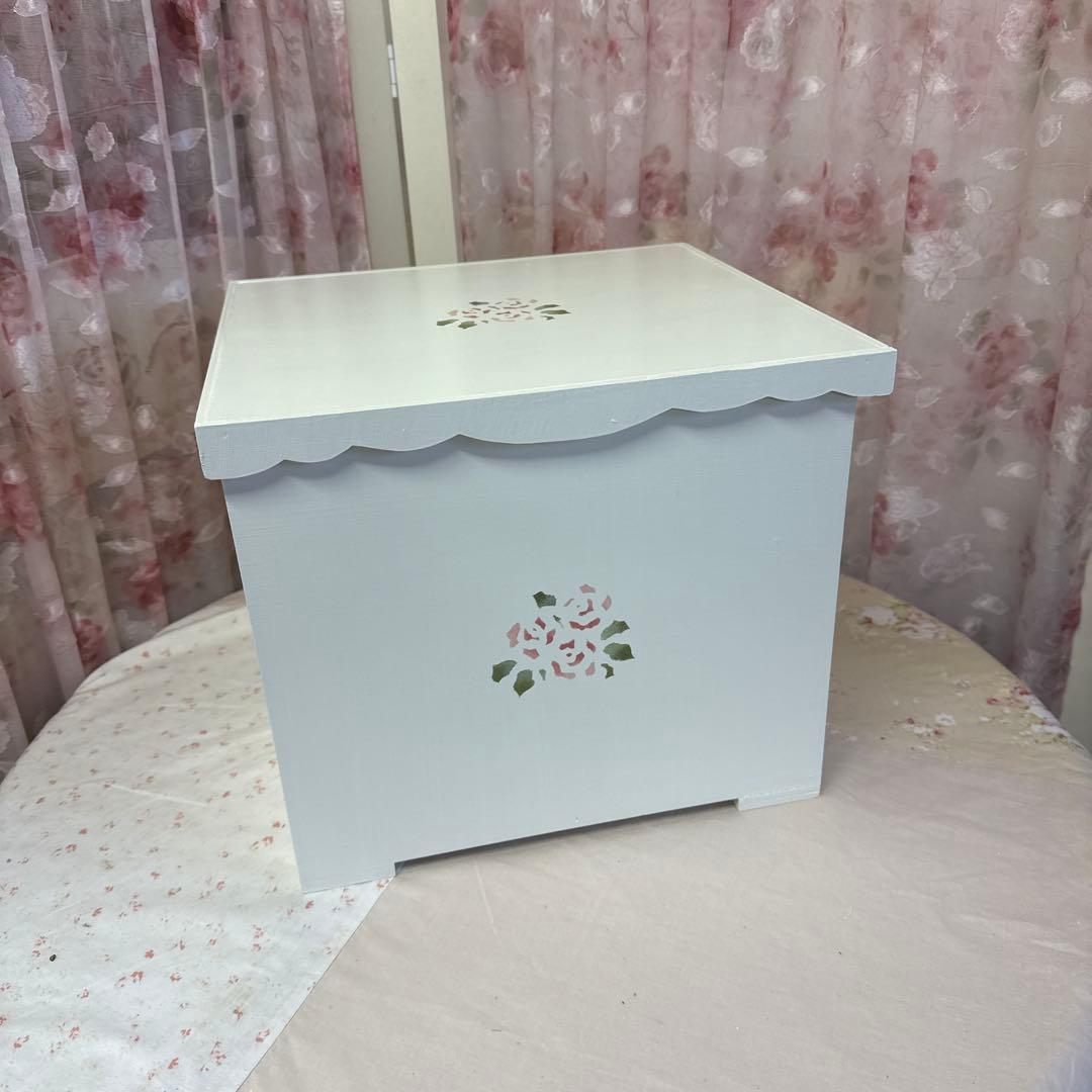 ホワイト木製小物収納ボックス 花柄　薔薇のすてんしる 68c8723b2b94ac7cb8_3.jpg