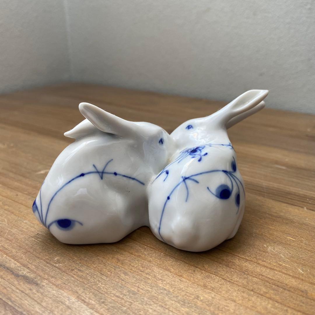 レア ロイヤルコペンハーゲン フィギュリン ブルーパルメッテ うさぎ