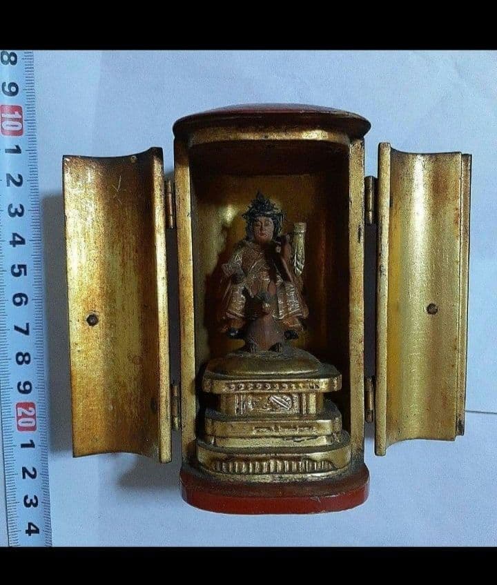 【最上位経王大菩薩 】厨子　仏像　神像 木彫り神像 稲荷大神【最上位経王大菩薩（最上尊）】 楠木（クスノキ
