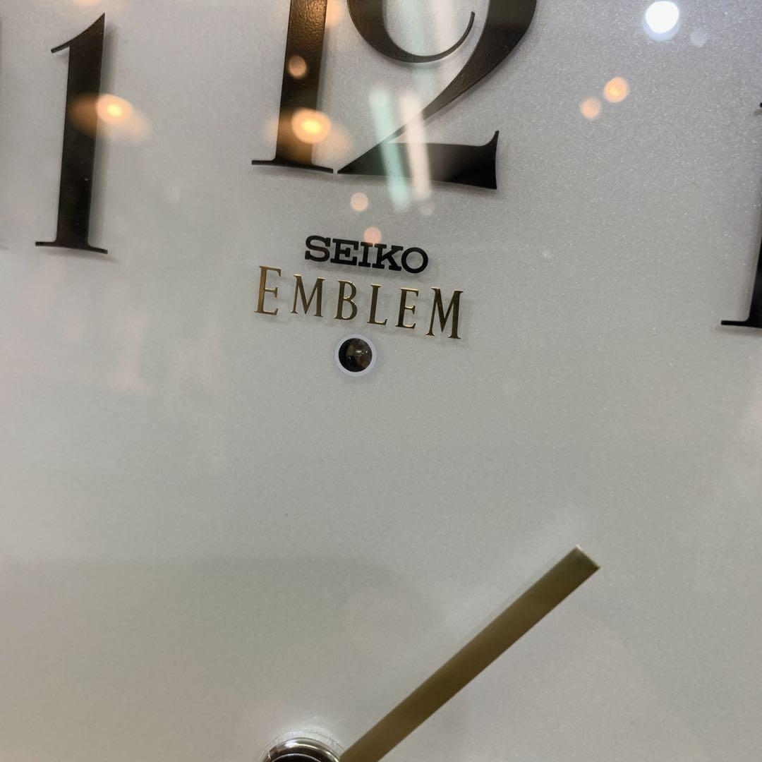静音秒針 SEIKO EMBLEM 木枠 電波掛け時計 HS553B アルダー - メルカリ