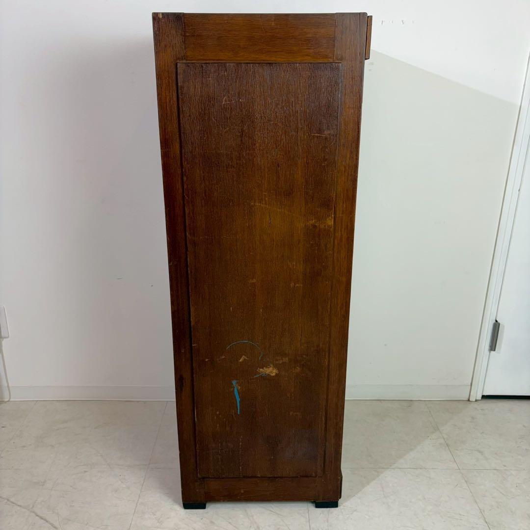 レコードチェスト ファイルキャビネット 1940年代 9段 木製蛇腹シャッター
