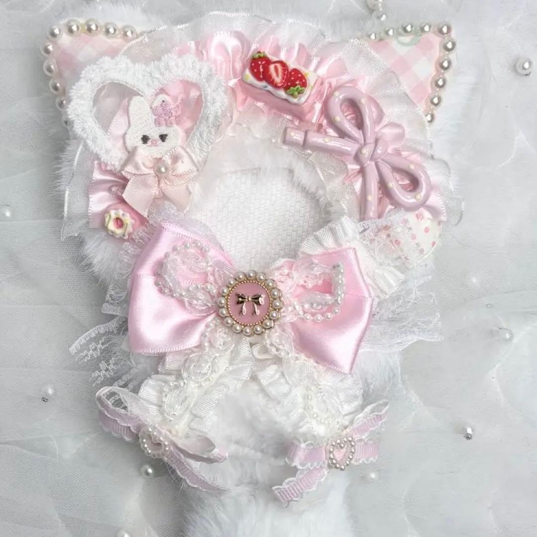 10cm ちびぐるみ ぬい服 にじぱぺっと ピンクネコちゃん しっぽ付き