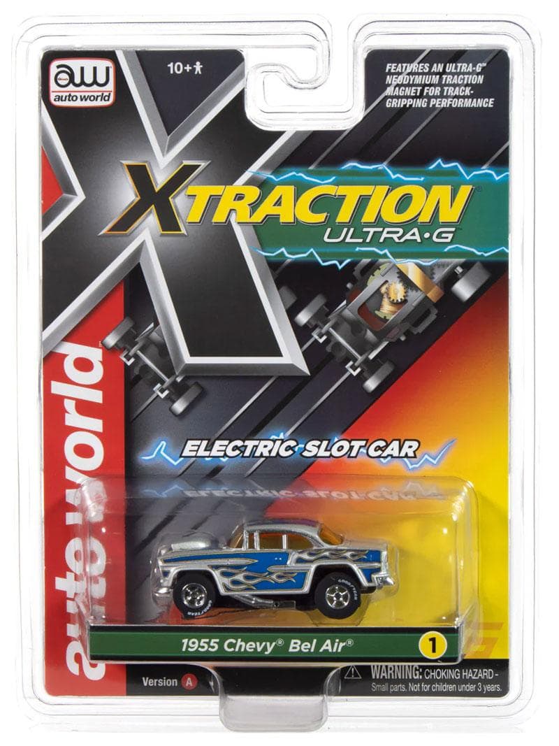 55 Chevrolet Bel Air (Blue) ☆HOスロットカー Auto World 1955 Chevy Bel Air (Blue) X-Traction R35 HO Slot Car