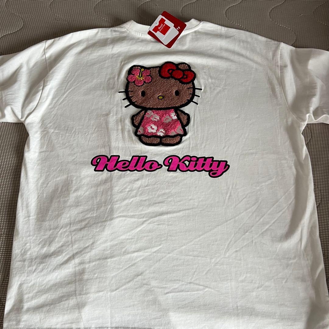 日焼けキティ サンリオ ハイビスカス 刺繍 Tシャツ Mサイズ アベイ