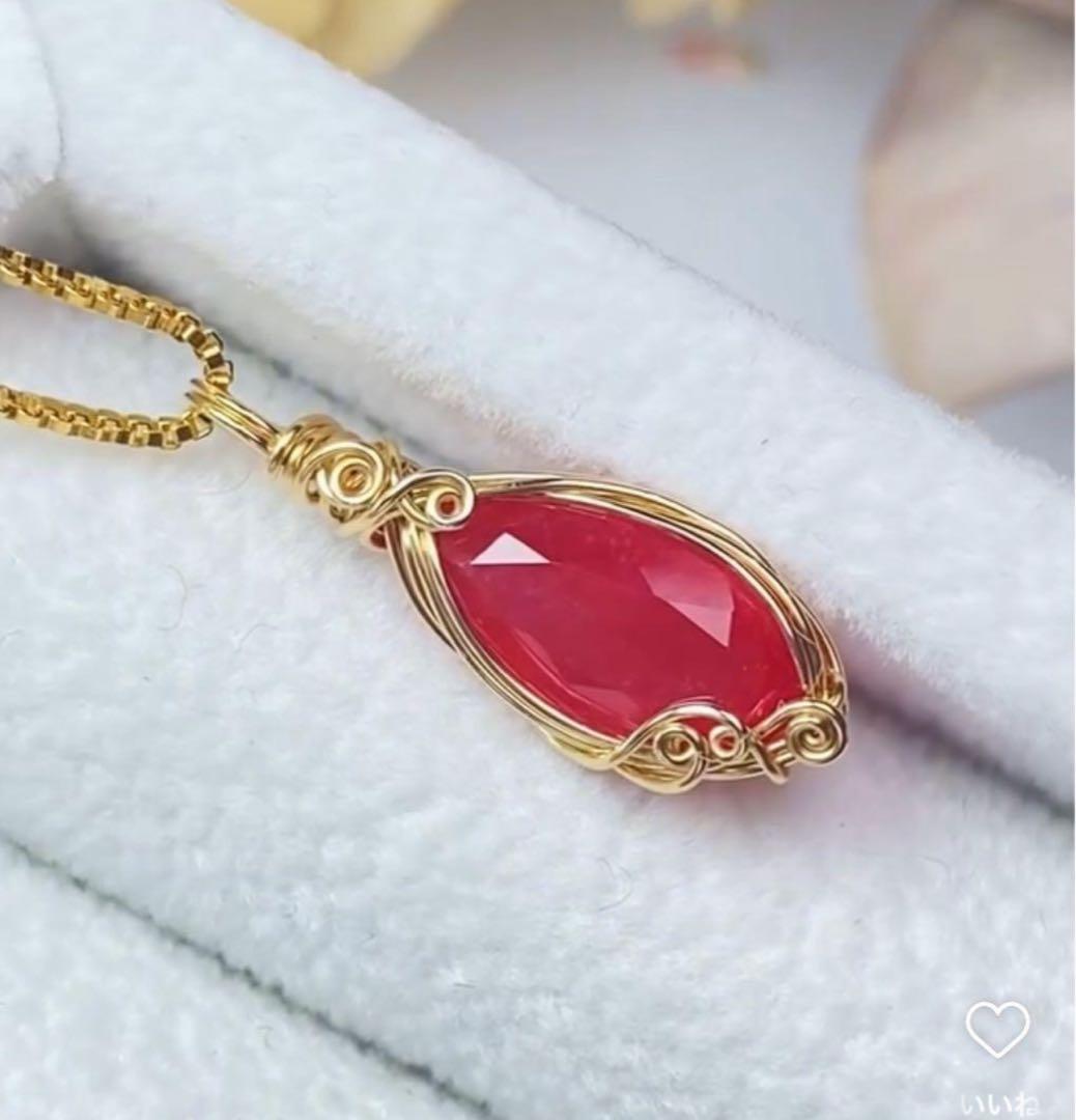 【美品】フカネ　Fukane ロードナイト ネックレス ペンダント　ワイヤー FUKANE ワイヤーアートペンダント | 癒しのロードナイト - dream-stone