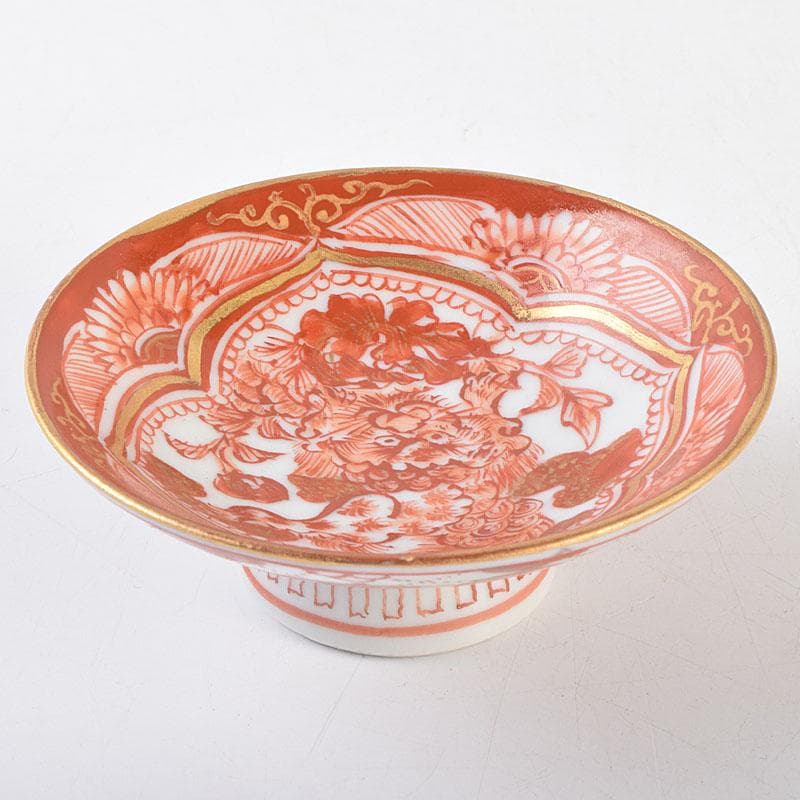 九谷焼 九谷八郎手 赤絵 神獣文 盃 ぐい呑 時代箱 M R9174 - メルカリ