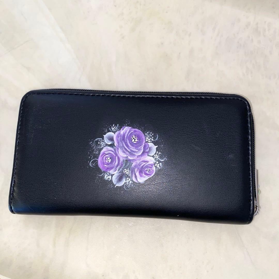 財布 ポット ステンレスボトル 他 薔薇 手描き トールペイント