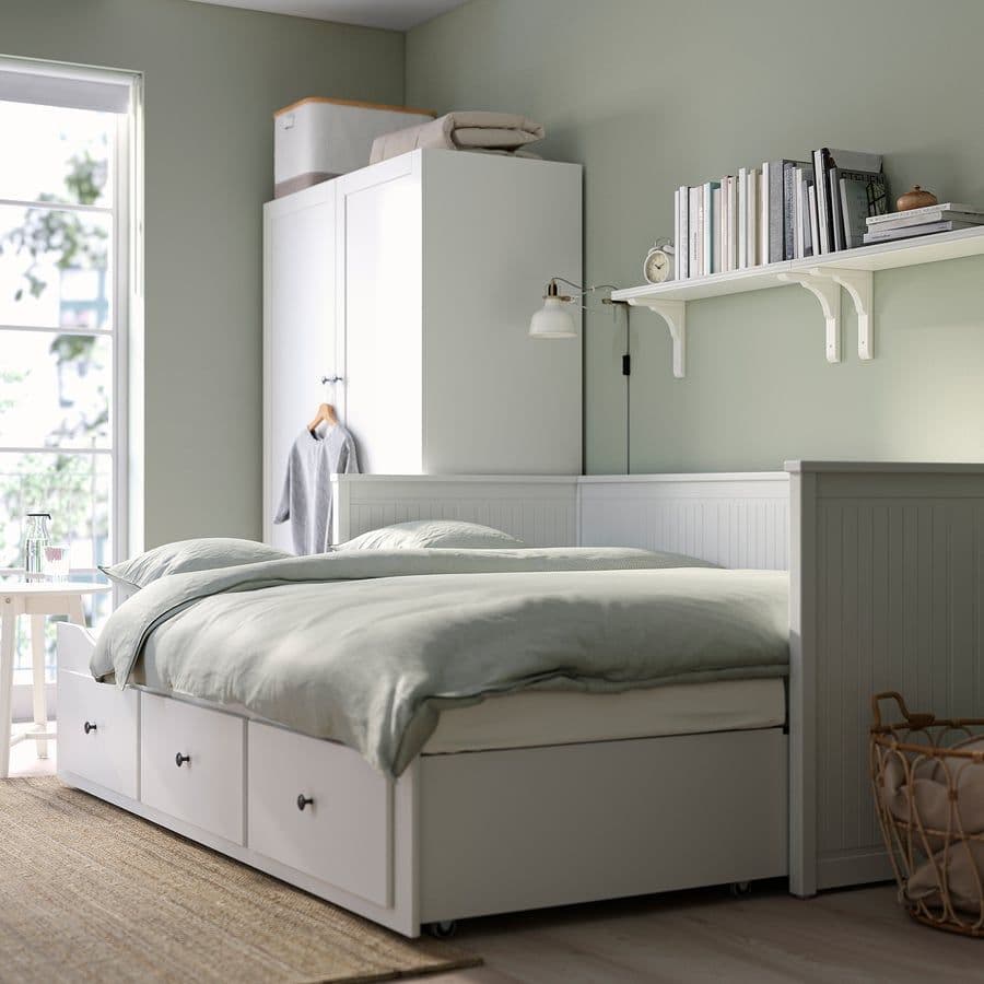 【美品】IKEA HEMNES ベッドフレーム シングル　ダブル引き出し付き IKEA/イケア/通販]HEMNES ヘムネス デイベッドフレーム（引き出し×3