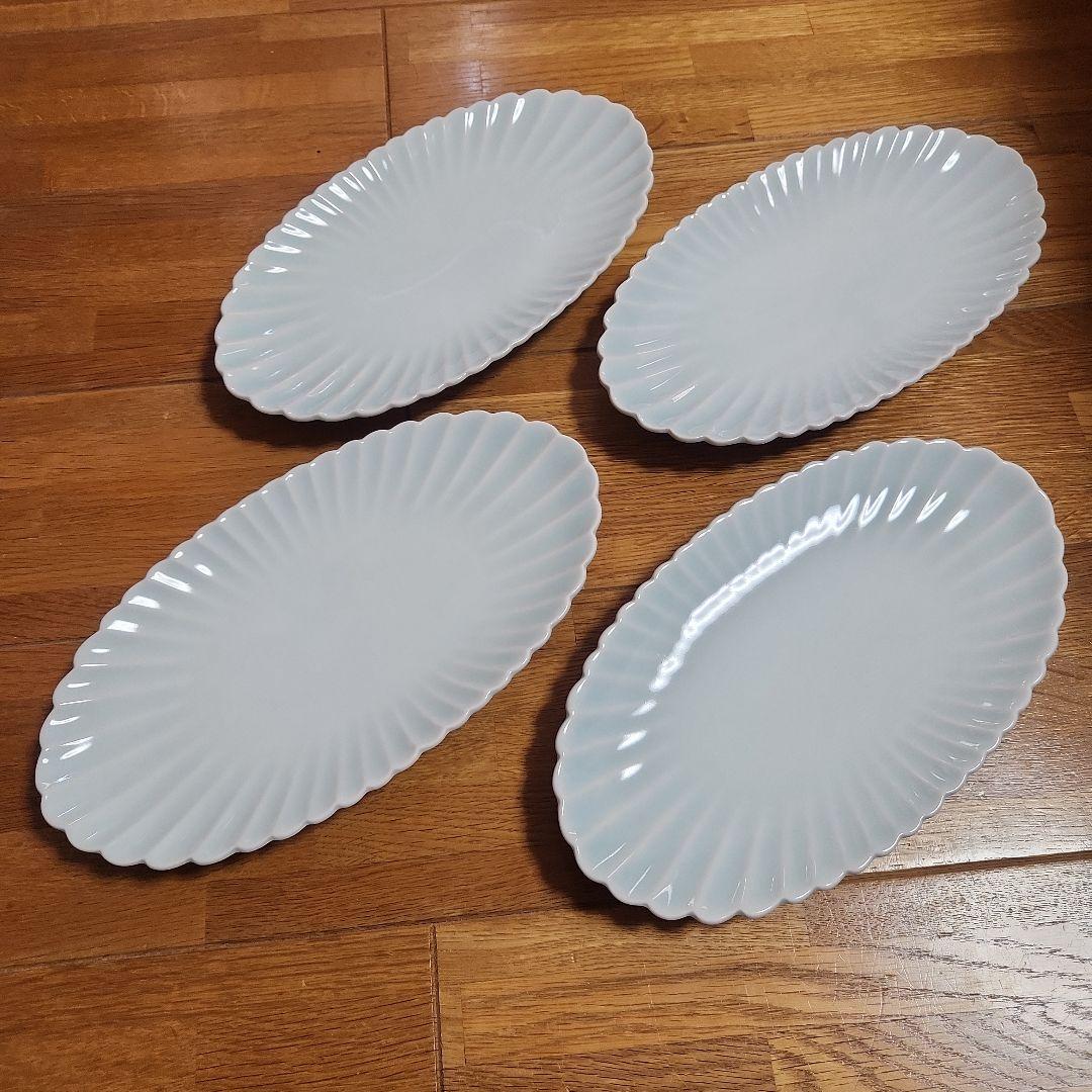 白山陶器 青白磁 楕円皿 4枚 - メルカリ