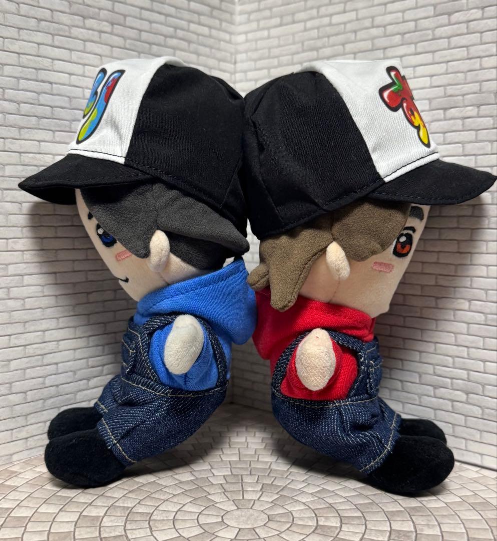 Aぇ 末澤誠也 赤パーカー＋紺色オーバーオール はぴぬい ちびぬい ぬい