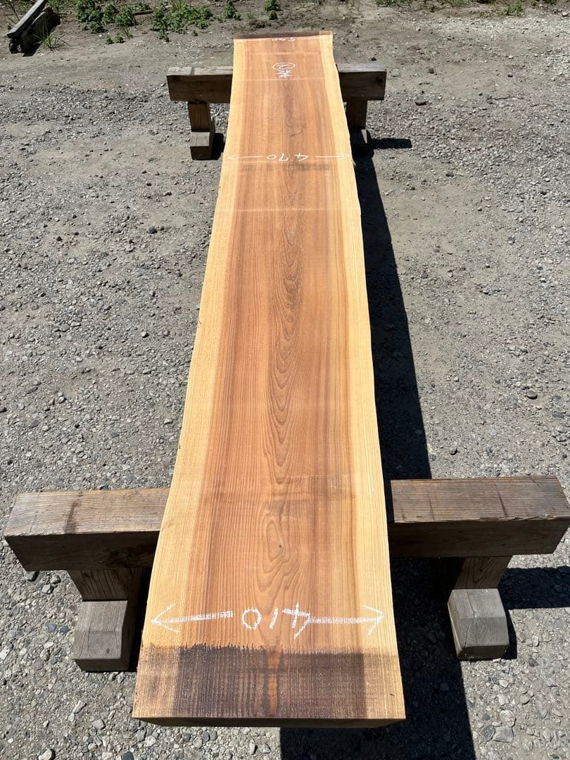 ② 杉　無垢 一枚板 3.4m カウンター テーブル　レジン　看板　ベンチ