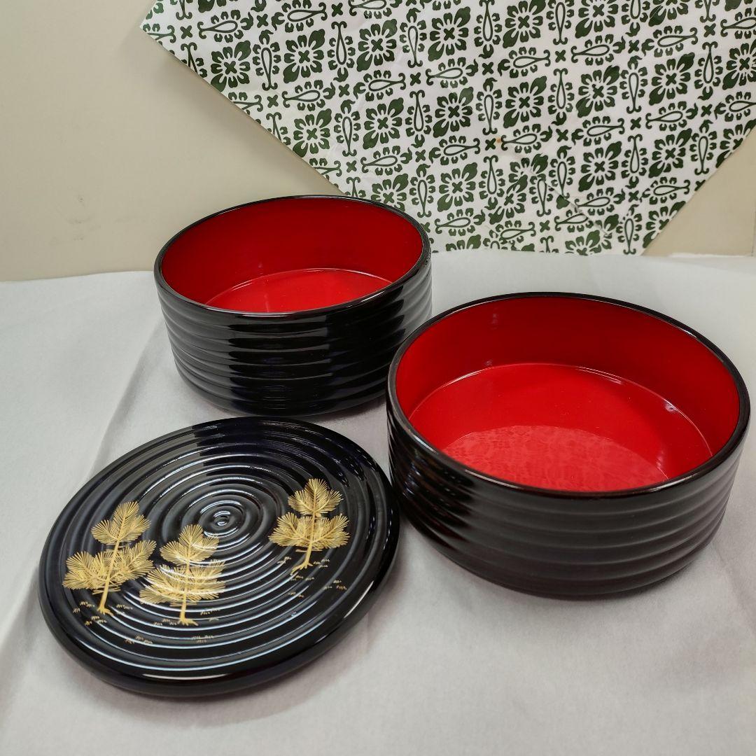 象彦 漆器 若松蒔絵 内朱丸重 二段丸重 菓子器 お弁当箱 宝石箱 - メルカリ