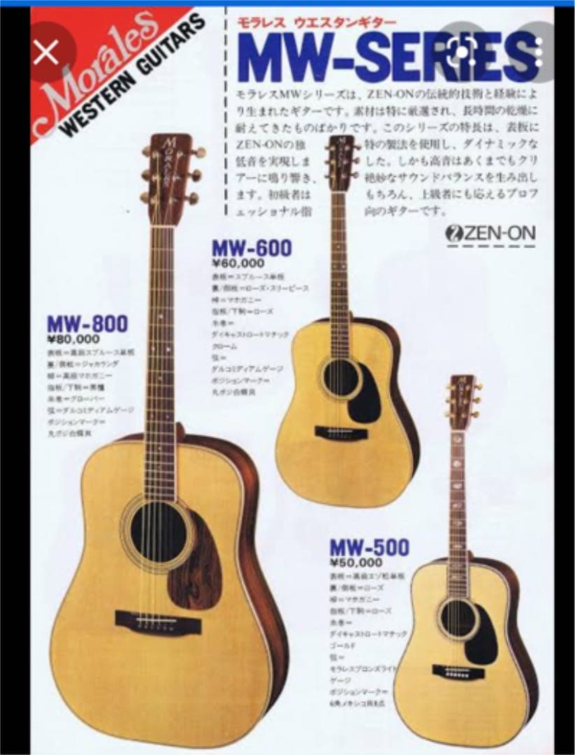ハカランダギターMORALES MW-800 - メルカリ