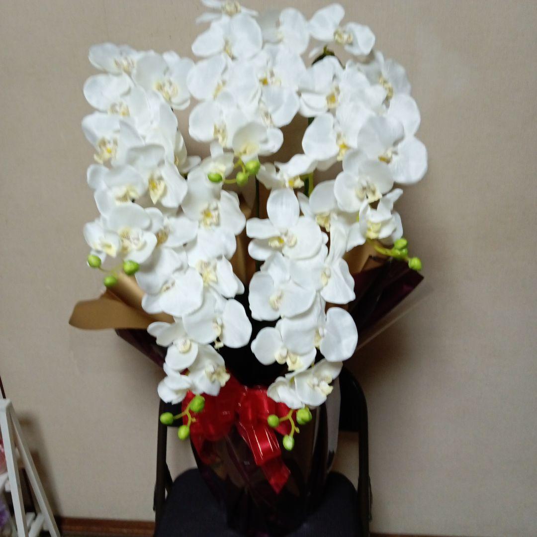 造花　胡蝶蘭白　５本立ち　お祝い花　お供え花 0101pp-shop_pk501-purwrap