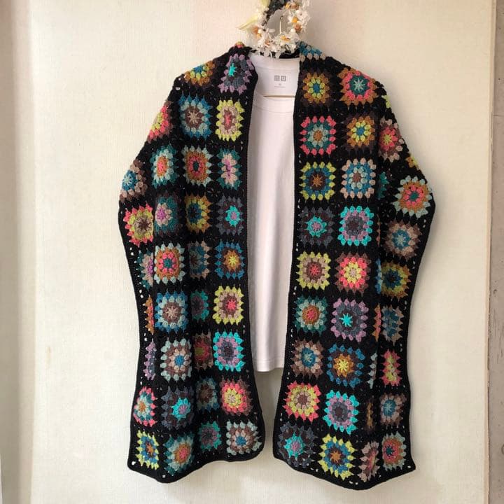 グラニースクエア ストール ショール マフラー ハンドメイド かぎ針