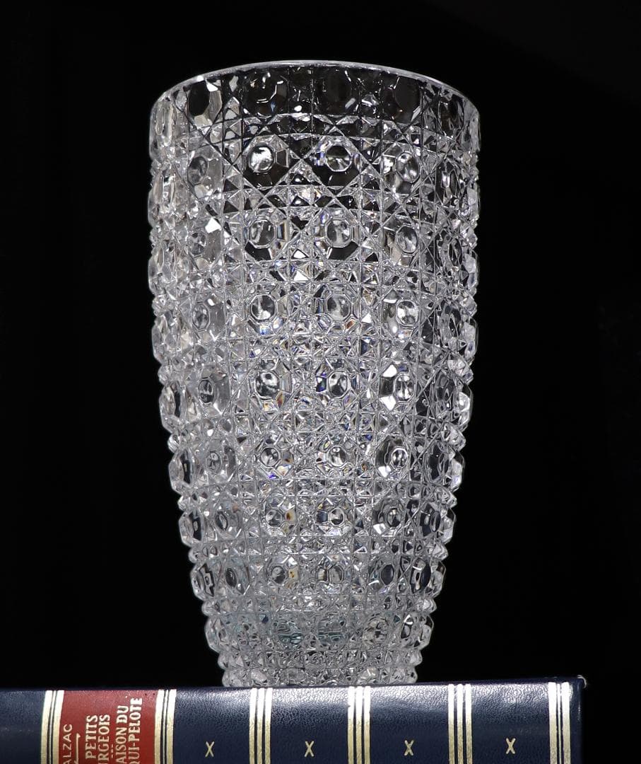 オールド・バカラ 大型花瓶 ディアマン・ピエーリー 20.8cm 1.3kg