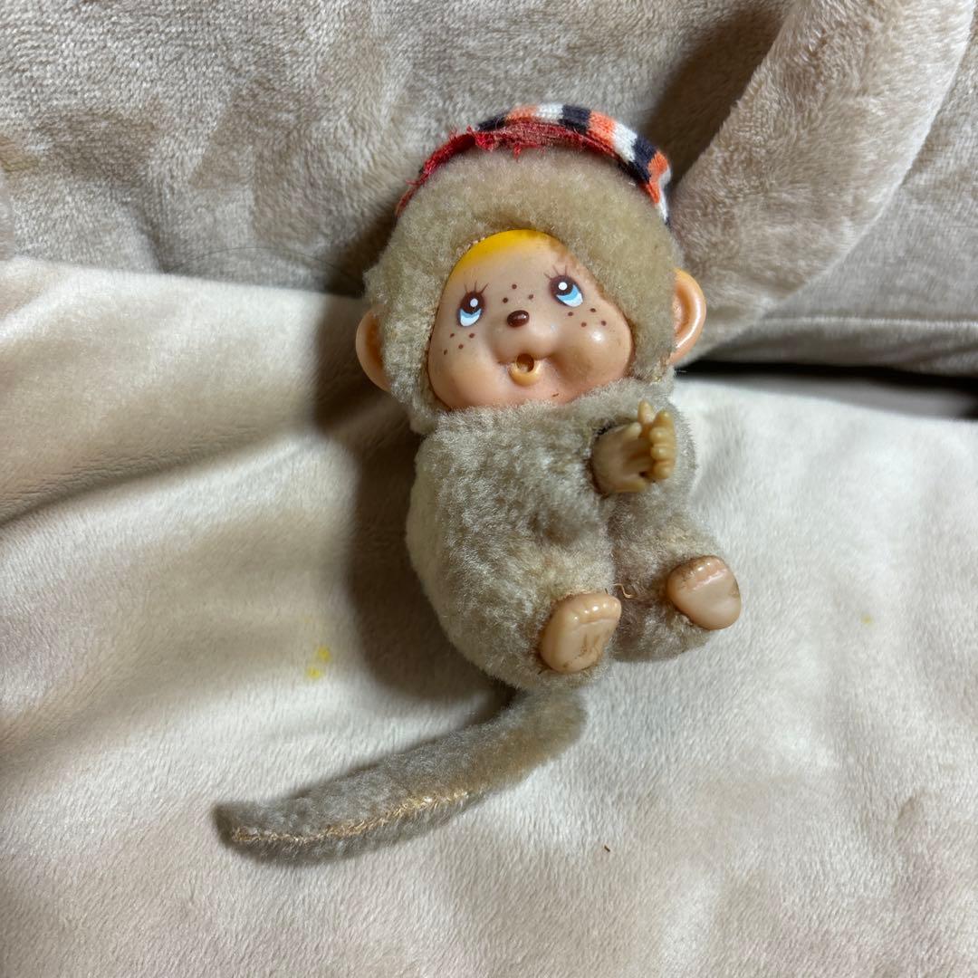 昭和レトロ⭐︎白っぽい毛並みのモンチッチ⭐︎ぬいぐるみ腕に物が挟め