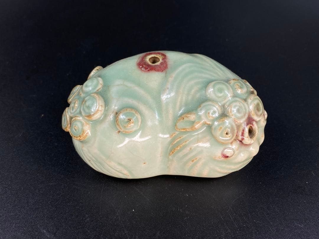 李朝 水滴 青磁 辰砂 海獣型 文道具 書道具 珍しい逸品 幅8.3cm 写真で解説】陶磁器の水滴（すいてき）とは｜特徴や歴史を解説。朝鮮で
