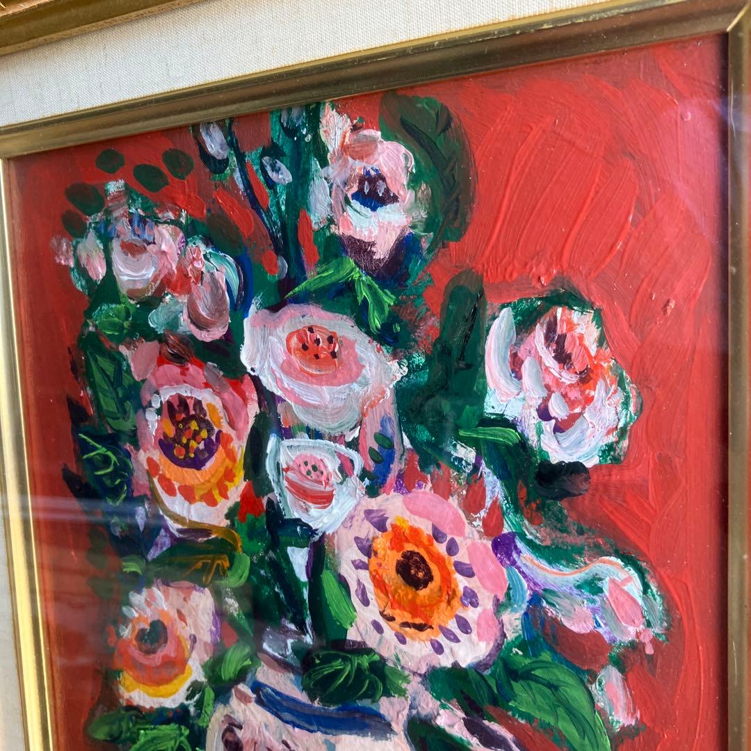 坂口國男 額入り絵 テーブルの上の花 金沢美大教授 油絵 - メルカリ