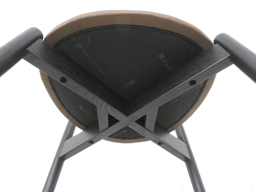 展示品 マスターウォール 本革 無垢材 ダイニングチェア 4脚セット