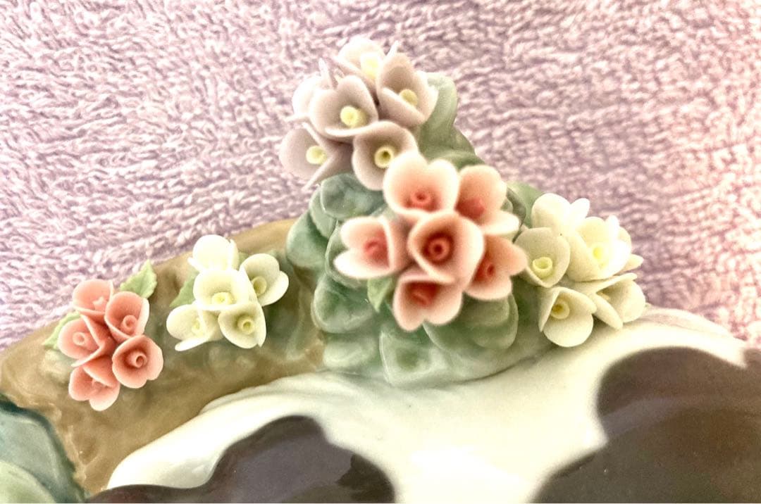 ♪廃盤希少美品♪lladroリヤドロフィギュリン1442猫＆カエル