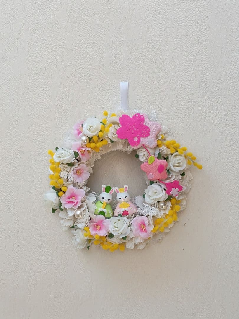 リース ＜ Floral Happiness SOLD ☘ひな祭りリース、ウサギの