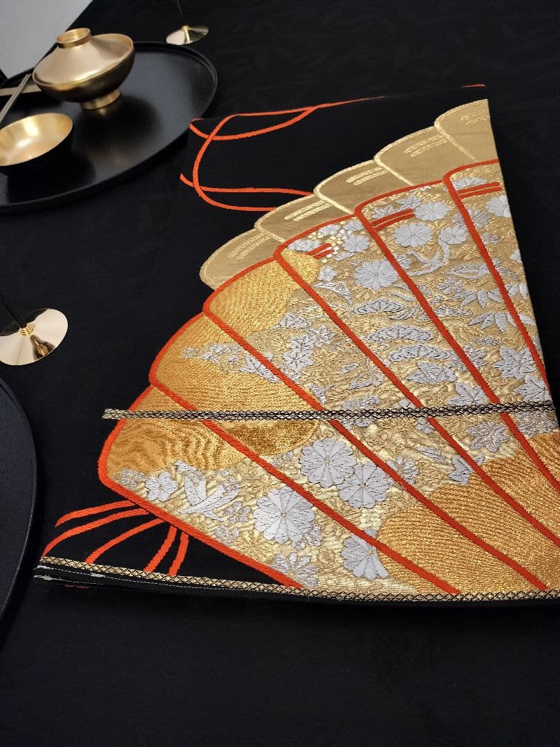 A669☆逸品‼️豪華刺繍‼️ひな祭り‼️袋帯正絹テーブルランナー2m4cm