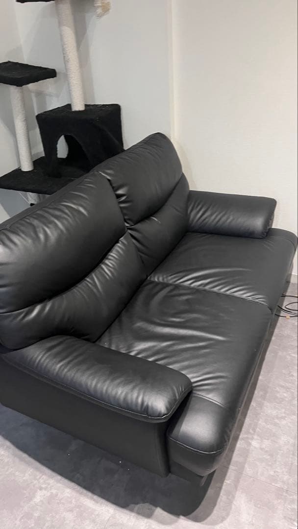 黒いレザー2人掛けソファ Amazon｜North Orange 2人掛け レザー ソファー シンプルレザーソファ
