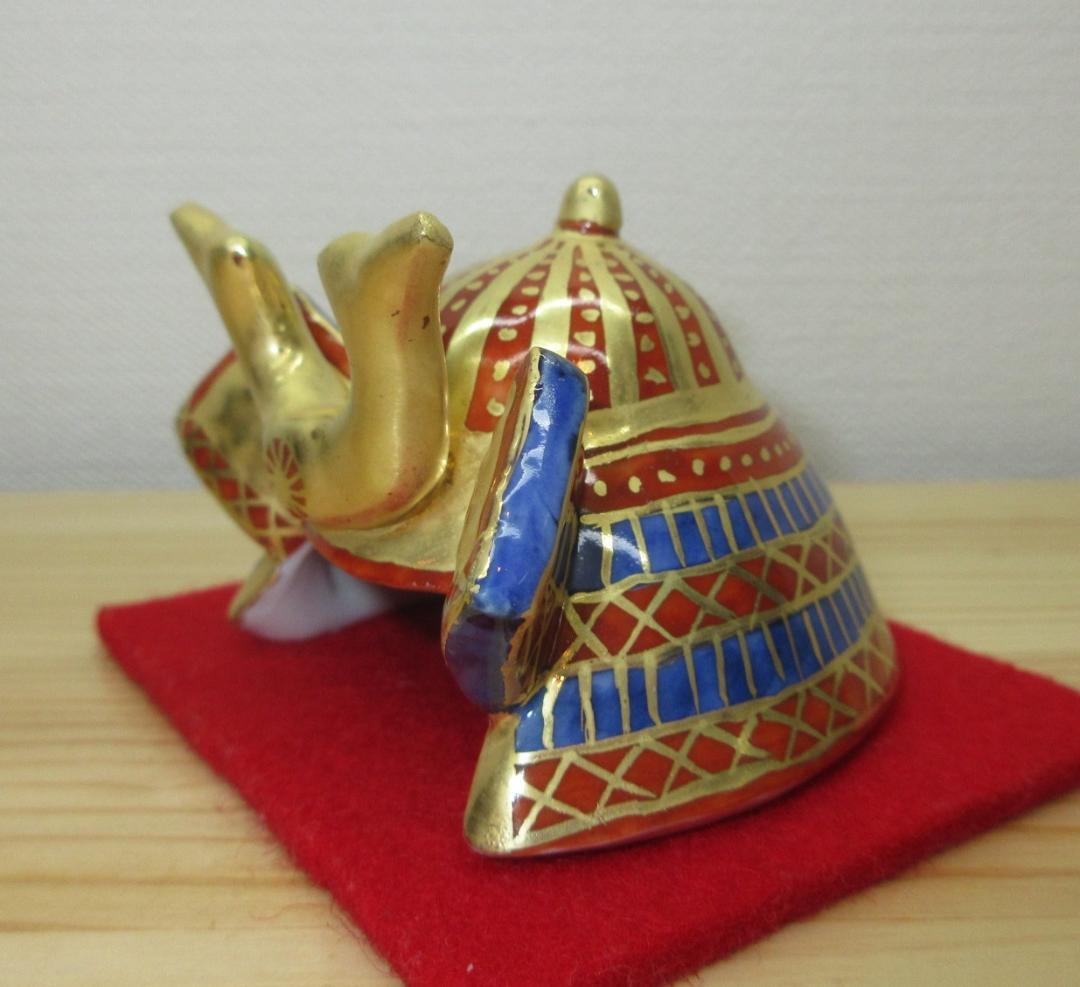送料込【逢絢亭・新品】茶道具 蓋置 京焼 金襴手 兜の形