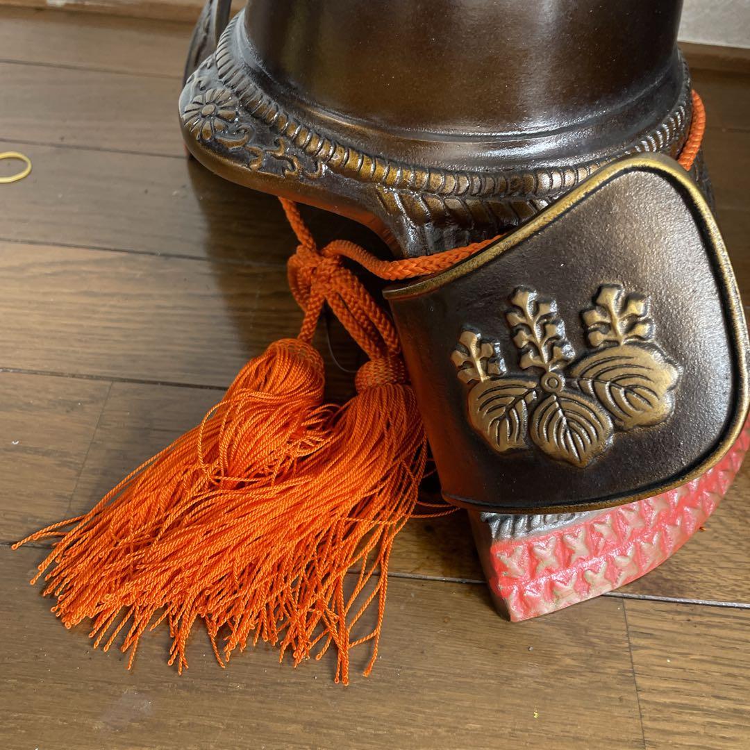 良】年代物 美術品 出世兜 太閤 豊臣秀吉 美術鋳物 縁起物 昭和 骨董品