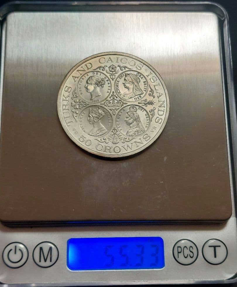 タークス・カイコス諸島 エリザベス二世 50クラウン銀貨 1976年 - メルカリ