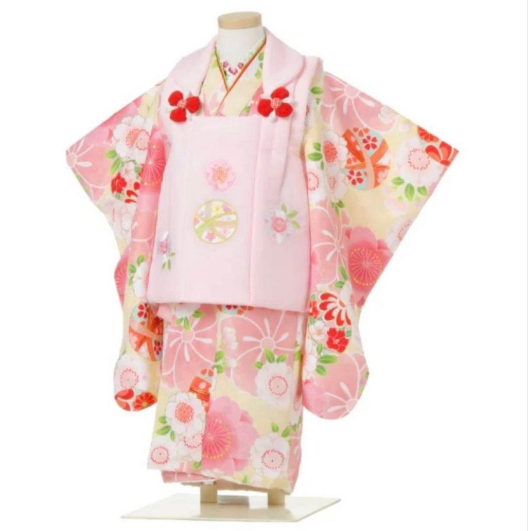 京都花ひめ　七五三　三歳　被布　着物セット 足袋 髪飾り　フルセット　女の子 楽天市場】七五三 着物 3歳 被布セット 正絹 女の子 京都花ひめ 花車3