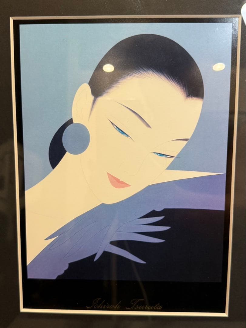 本日限定値下げ‼️希少☆鶴田一郎 美人画2点 絵画 日本女性 複製画