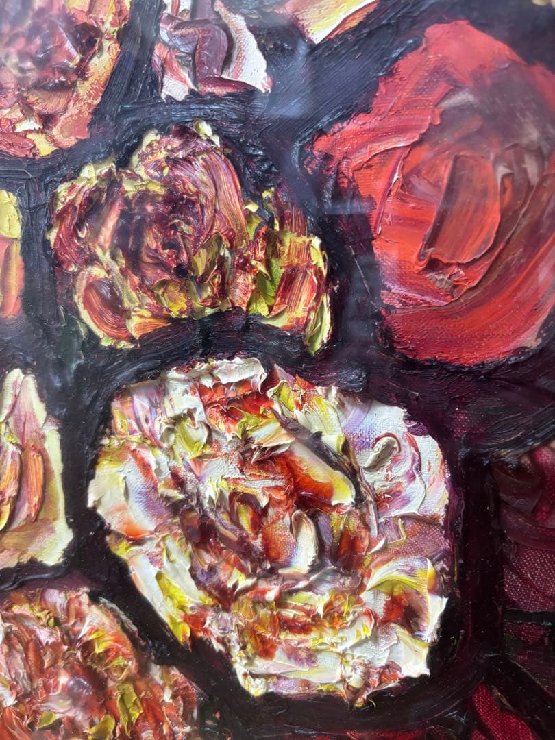 大内のぶ子 油彩画 薔薇