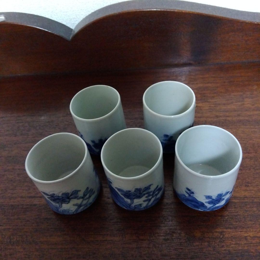 古伊万里 覗き猪口 岩に牡丹、柳 5個 23000円→20000円 - メルカリ