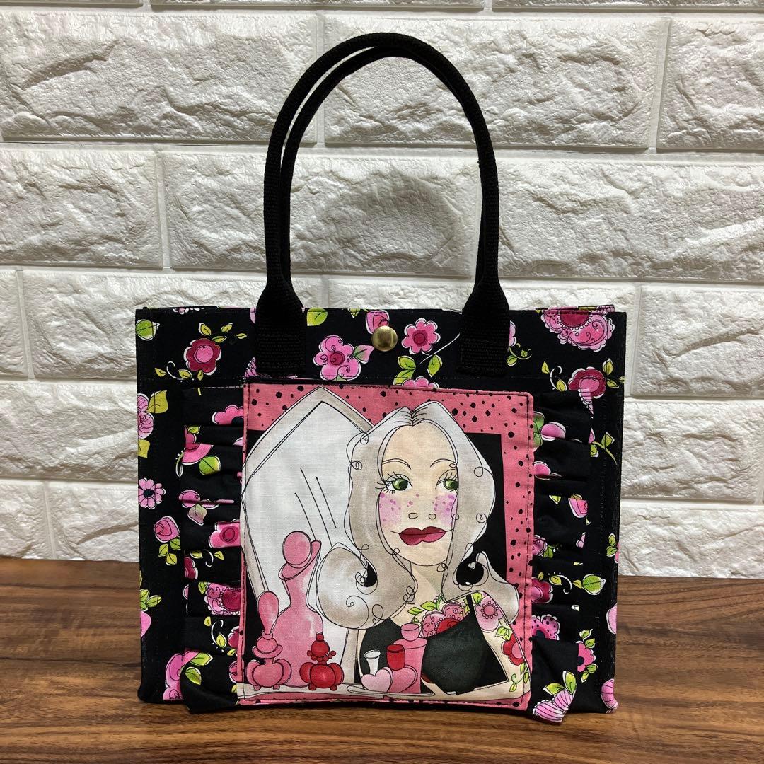 B品☆ロラライハリス♫フリフリスクエアトートバッグ♡サロンレディ