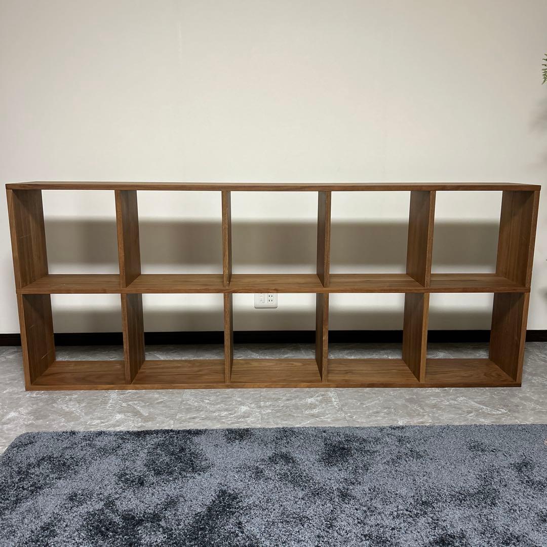 無印良品　スタッキングシェルフ　ウォールナット材　5段×2列　美品 スタッキングシェルフセット・5段×2列・ウォールナット材 | 無印良品
